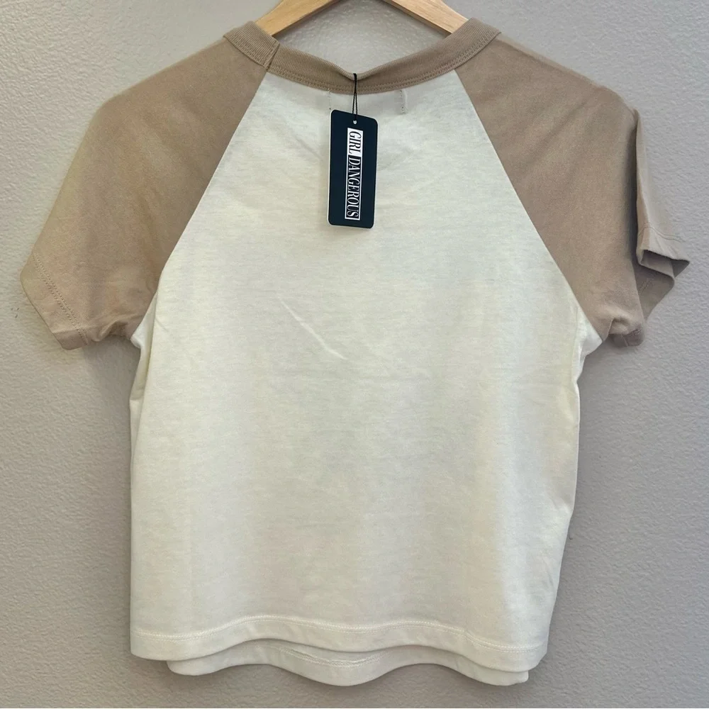 NWT Girl Dangerous Free People Runners Club 84 Graphic Short Sleeve Crop Shirt